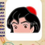 Aladdin Head Applique Embroidery Design - Instant Download