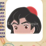 Aladdin Head Fill Machine Embroidery Design - Instant Download