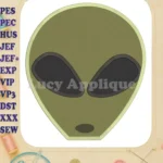 Alien Head Fill Machine Embroidery Design - Instant Download