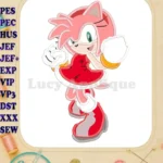 Amy Rose Sonic Applique Design 01 - Instant Download