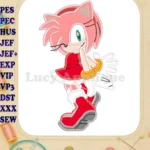Amy Rose Sonic Applique Design 02 - Instant Download