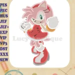 Amy Rose Sonic Fill Embroidery Design 01 - Instant Download