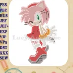 Amy Rose Sonic Fill Embroidery Design 02 - Instant Download