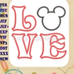 Applique Mickey Mouse Love 02 Embroidery Design - Instant Download
