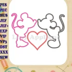 Applique Mickey Mouse Love 03 Embroidery Design - Instant Download