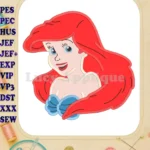 Ariel the Little Mermaid Applique Design 01 - Instant Download