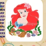 Ariel the Little Mermaid Applique Design 02 - Instant Download