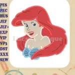 Ariel the Little Mermaid Fill Embroidery Design 01 - Instant Download