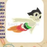 Astro Boy Flying Fill Machine Embroidery Design - Instant Download
