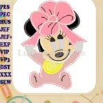 Baby Minnie Mouse Applique Design - Instant Download
