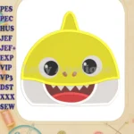 Baby Shark Head Fill Machine Embroidery Design - Instant Download