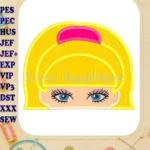 Barbie Applique Embroidery Design - Instant Download