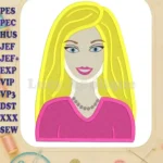 Barbie Head Fill Machine Embroidery Design - Instant Download