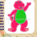Barney Dinosaur Applique 02 Embroidery Design - Instant Download
