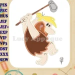Barney Rubble The Flintstones Applique Design - Instant Download