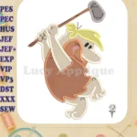 Barney Rubble The Flintstones Fill Embroidery Design - Instant Download