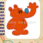 Bear in the Big Blue House Ojo Bye Bye Applique Design - Instant Download