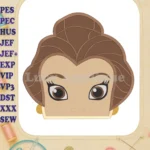 Belle Beauty and the Beast Head Fill Machine Embroidery Design - Instant Download