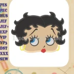 Betty Boop Head Fill Machine Embroidery Design - Instant Download