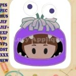 Boo Monsters Inc Emoji Applique Embroidery Design - Instant Download