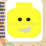 Boy Lego Head Applique Design - Instant Download