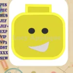 Boy Lego Head Filled Embroidery Design - Instant Download