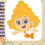 Bubble Guppies Deema Applique Embroidery Design - Instant Download