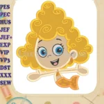 Bubble Guppies Deema Fill Machine Embroidery Design - Instant Download