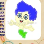Bubble Guppies Gil Applique Embroidery Design - Instant Download