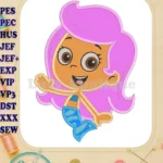 Bubble Guppies Molly Applique Embroidery Design - Instant Download