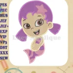 Bubble Guppies Oona Fill Machine Embroidery Design - Instant Download