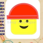 Builder Lego Head Applique Design - Instant Download