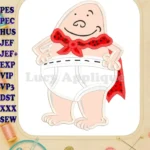 Captain Underpants Applique 02 Embroidery Design - Instant Download