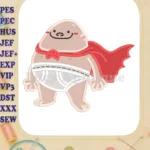 Captain Underpants Fill Machine 01 Embroidery Design - Instant Download