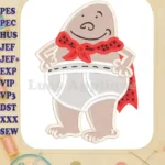 Captain Underpants Fill Machine 02 Embroidery Design - Instant Download