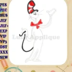 Cat in the Hat Dr Seuss Happy Applique Design - Instant Download