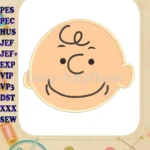 Charlie Brown Peanuts Full Head Applique Embroidery Design - Instant Download