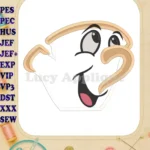 Chip Beauty and the Beast Applique Embroidery Design - Instant Download