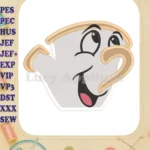 Chip Beauty and the Beast Fill Machine Embroidery Design - Instant Download