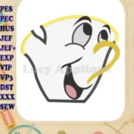 Chip Potts Beauty and the Beast Head Applique Embroidery Design - Instant Download