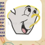 Chip Potts Beauty and the Beast Head Fill Machine Embroidery Design - Instant Download