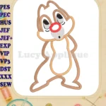 Chip and Dale Applique 01 Embroidery Design - Instant Download