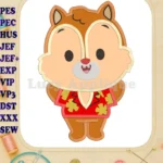 Chip and Dale Happy Applique Design - Instant Download