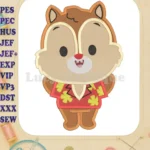 Chip and Dale Happy Filled Embroidery Design - Instant Download