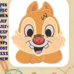 Chip and Dale Happy Head Applique Design 1 - Instant Download