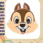 Chip and Dale Happy Head Applique Design 2 - Instant Download