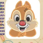 Chip and Dale Happy Head Filled Embroidery Design 1 - Instant Download