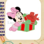 Christmas Minnie Mouse Applique Design 01 - Instant Download
