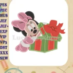 Christmas Minnie Mouse Fill Embroidery Design 01 - Instant Download