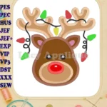 Christmas Reindeer Applique Embroidery Design - Instant Download